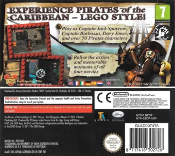 LEGO Pirates of the Caribbean - The Video Game (Europe) (En,Fr,De,Es,It,Nl,Sv,No,Da) box cover back